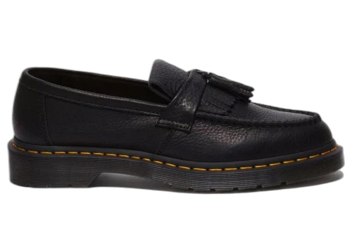 Dr. Martens Adrian Yellow Stitch Ambassador Leather Loafers Black