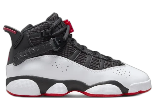 Jordan 6 Rings Black White University Red (GS)