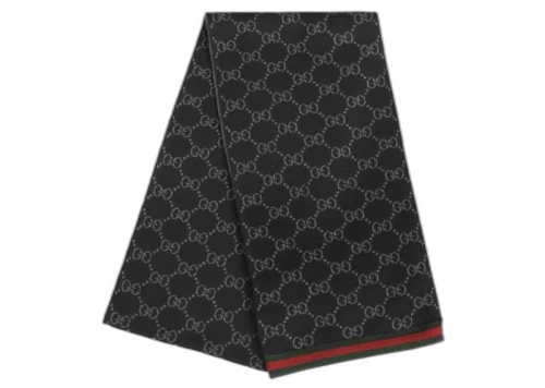 Gucci GG Logo Scarf Black/Grey