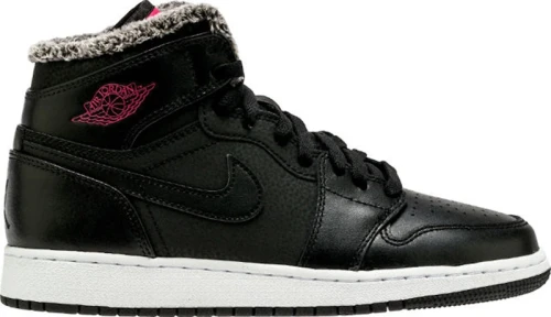 Jordan 1 Retro High Fleece Black Pink (GS)