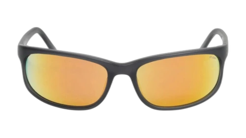 Stussy Julian Sunglasses Frost Black/Orange Mirror Lens
