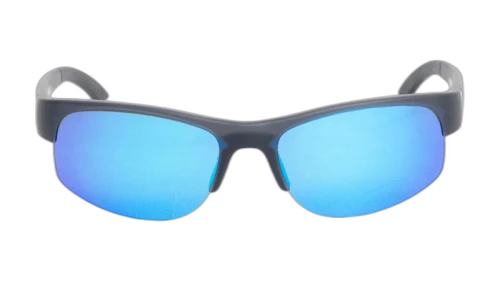 Stussy Hiro Sunglasses Frost Black/Blue Mirror Lens