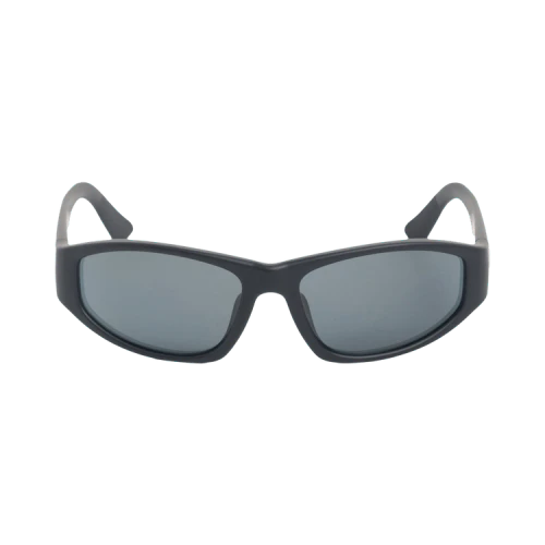 Stussy Leslie Sunglasses 'Matte Black Rubber/Blue Mirror Lens'