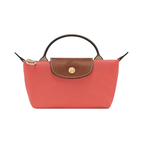 Longchamp Le Pliage Original Pouch With Handle 'Strawberry'