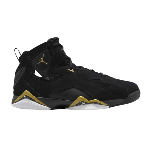 Jordan True Flight Black White Metallic Gold