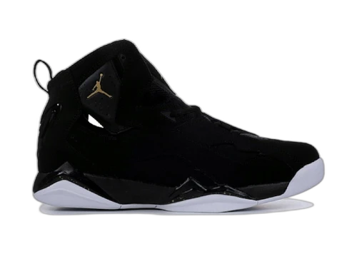 Jordan True Flight Black Metallic Gold Black White