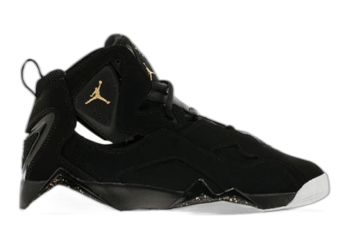 Jordan True Flight Black Metallic Gold Black White (GS)
