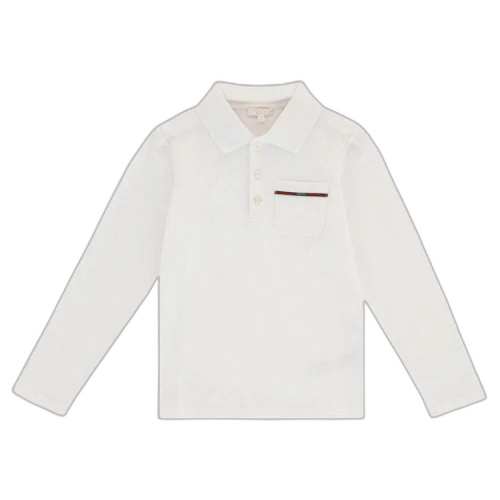 Gucci Kids Long-Sleeve Polo 'White'
