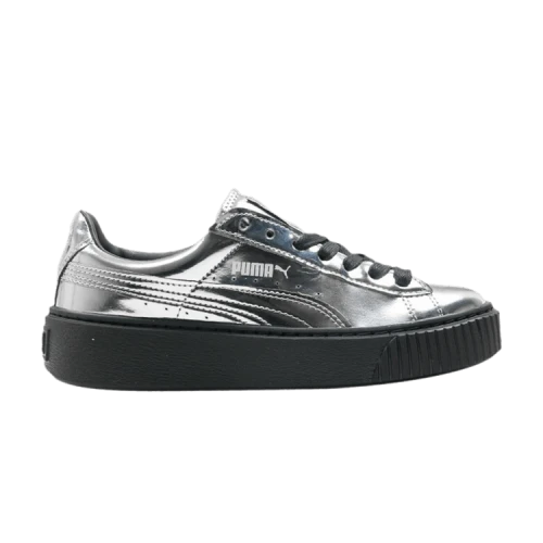 PUMA Basket Platform 'Metallic Silver' (Women's)