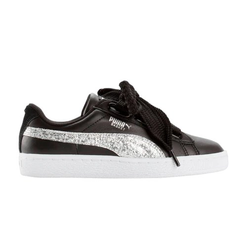 PUMA Basket Heart 'Black Silver Glitter' (Women's)