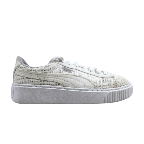 Puma Basket Platform Woven Puma White/Puma Silver (Women's)