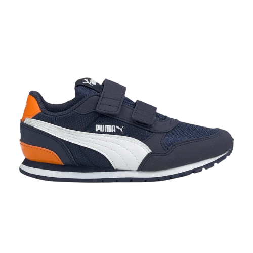 PUMA ST Runner V2 Mesh AC Little Kid 'Peacoat Vibrant Orange'
