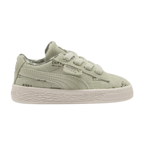 Tinycottons x Puma Suede Infant 'Green Fish & Chips'