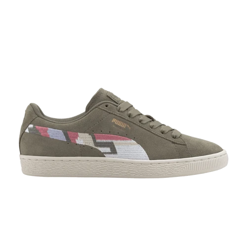 PUMA Suede World Hood 'Geometric Print - Deep Lichen Green' (Women's)