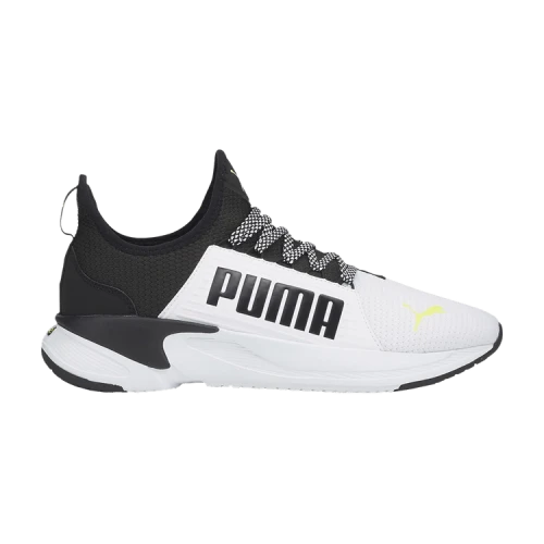 Puma Softride Premier White Black Yellow Alert