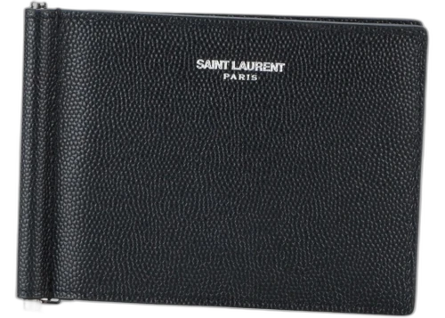 Saint Laurent Logo Bifold Wallet Black/Silver