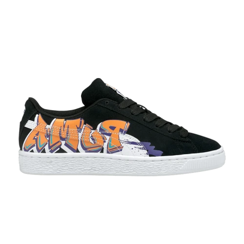 (GS) PUMA Suede Street Art 'Black Vibrant Orange'