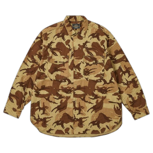 Palace x Beams Plus Work Shirt 'Beige Tattersole Camo'
