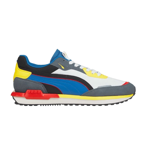Puma City Rider White Blue Yellow Red