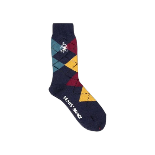 Palace x Beams Plus Argyle Socks 'Peacoat'