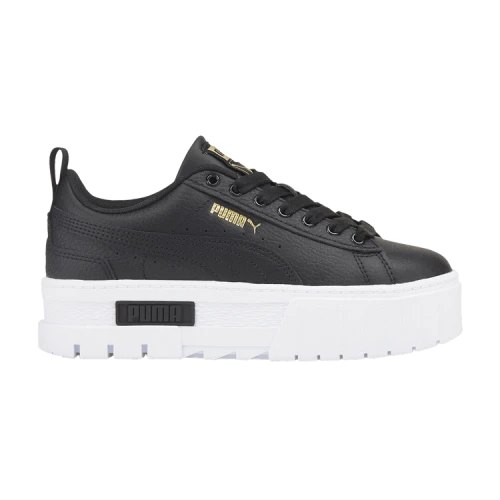 PUMA Mayze Leather Jr 'Black Team Gold'