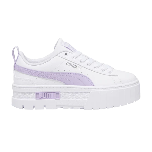 (GS) PUMA Mayze Leather 'White Vivid Violet'