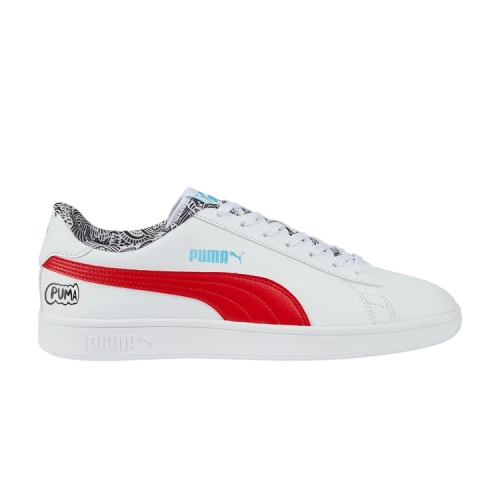 PUMA Smash V2 'Me Happy - White Red'