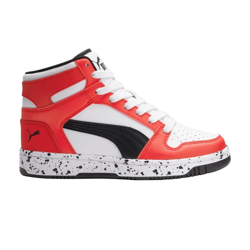 (GS) PUMA Rebound LayUp Speckle 'White High Risk Red'