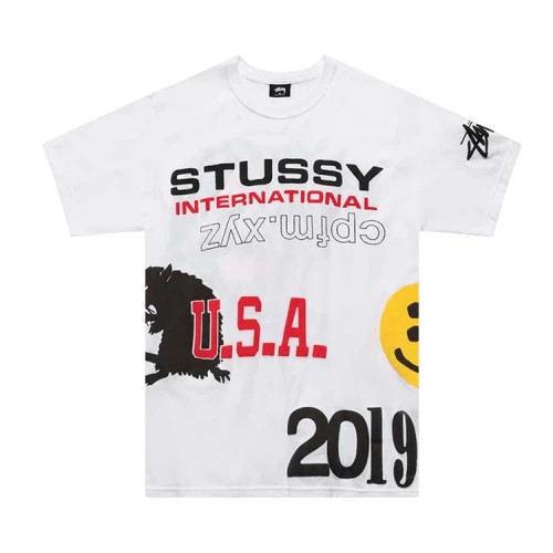 Stussy x Cactus Plant Flea Market USA 2019 Tee 'White'