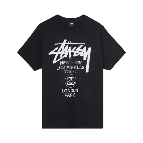 Stussy x Dover Street Market World Tour T-Shirt 'Black'