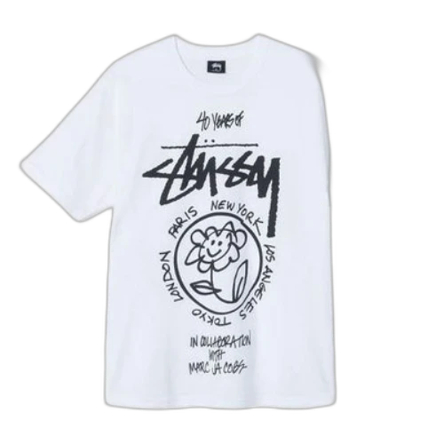 Stussy x Marc Jacobs 40 Anniversary Crossover Classic Short Sleeve Unisex White