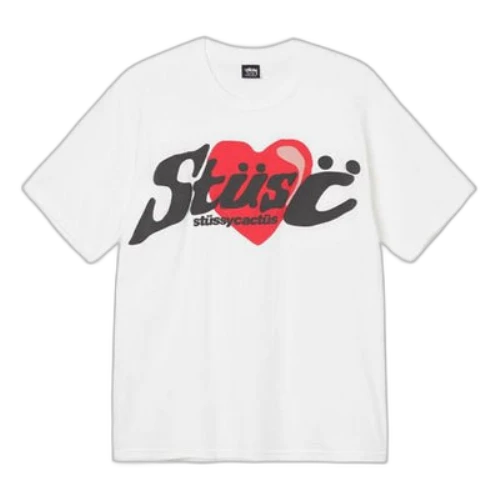 Stussy x CPFM Crossover Heart Tee Love Pattern Alphabet Short Sleeve Unisex White
