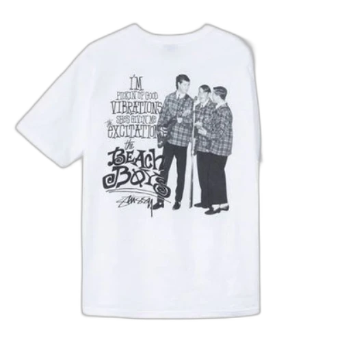 Stussy The Beach Boy Band Portrait Short Sleeve Unisex White