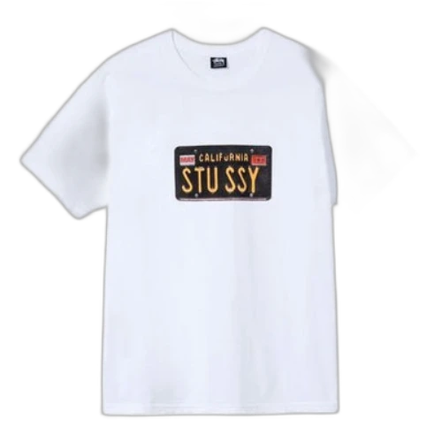 Stussy Unisex License Plate Printing White