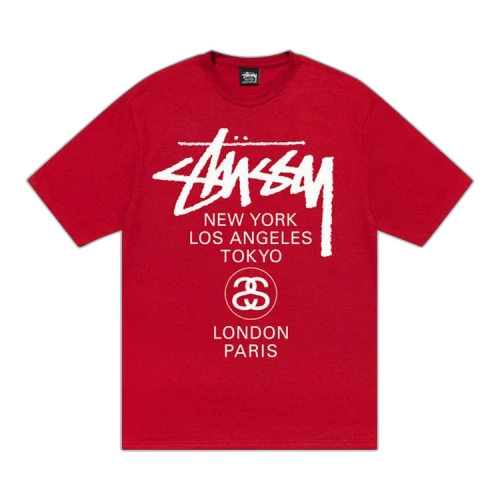 Stussy World Tour Tee 'Dark Red'