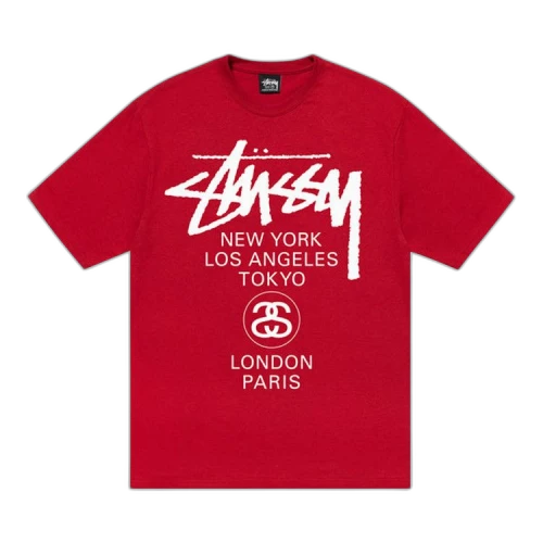 Stussy World Tour Tee 'Dark Red'