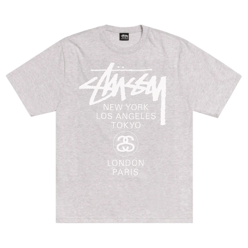 Stussy World Tour Tee 'Ash Heather'