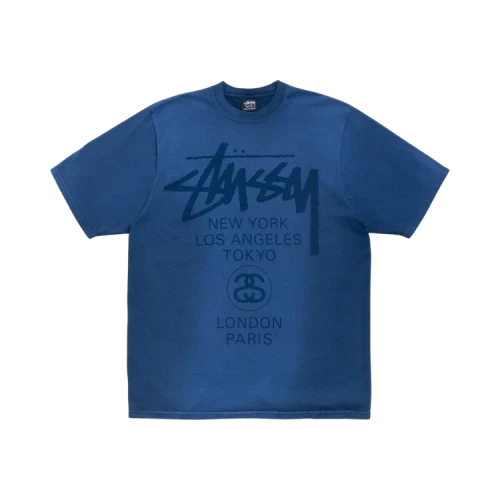 Stussy World Tour Tee 'Sun Faded Navy'