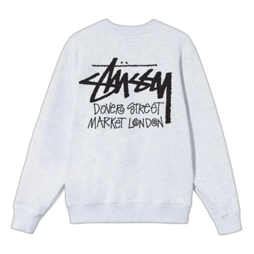 Stussy Alphabet Round Neck Long Sleeves Unisex Gray