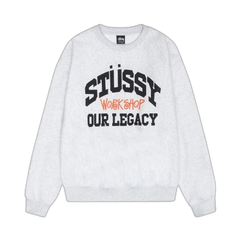 Stussy x Our Legacy x Our Legacy Work Shop Collegiate Pigment Dyed Crew 'Ash Heather'
