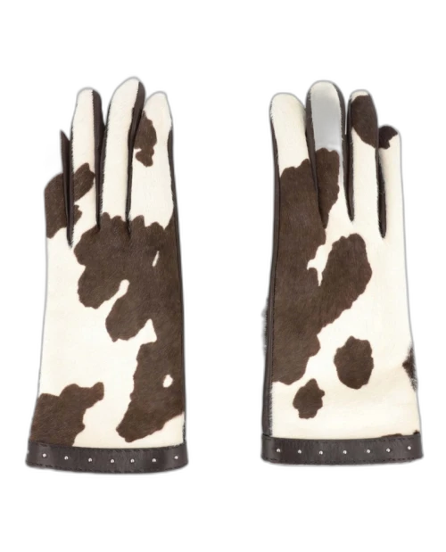 Gucci Calfskin Leather Gloves Brown