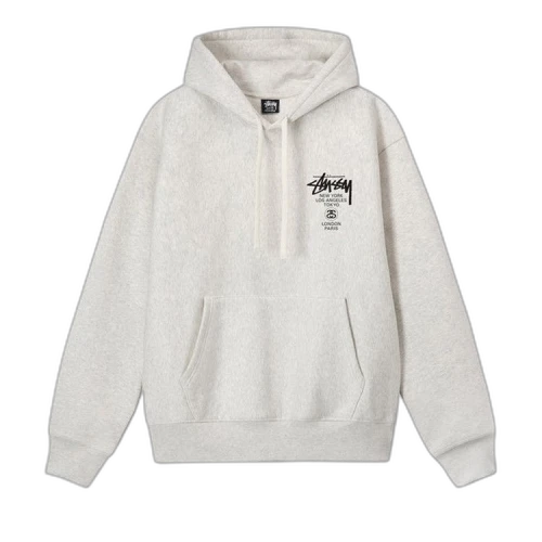 Stussy World Tour Hoodie 'Ash Heather'