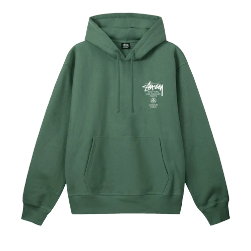 Stussy World Tour Hoodie 'Green'