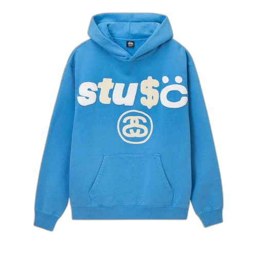 Stussy x Cactus Plant Flea Market 8 Ball Pigment Dyed Hoodie 'Blue'