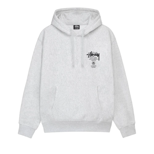 Stussy World Tour Hoodie 'Ash Heather'