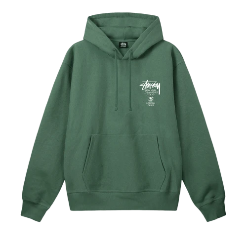 Stussy World Tour Hoodie 'Green'