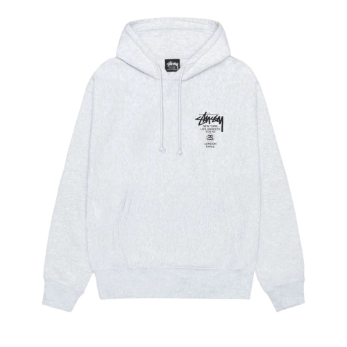 Stussy World Tour Hoodie 'Ash Heather'