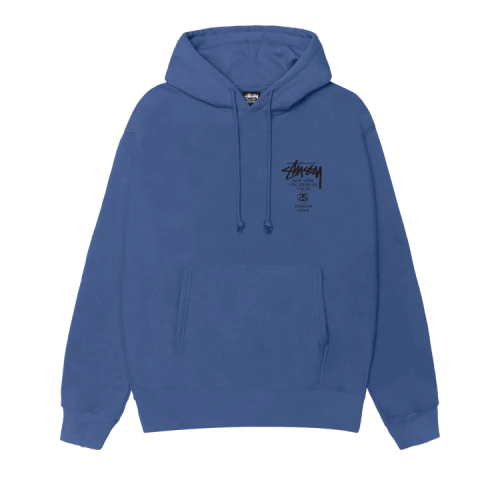 Stussy World Tour Hoodie 'Blue'