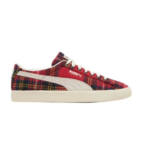 Puma Suede Vintage Harris Tweed Tartan Red