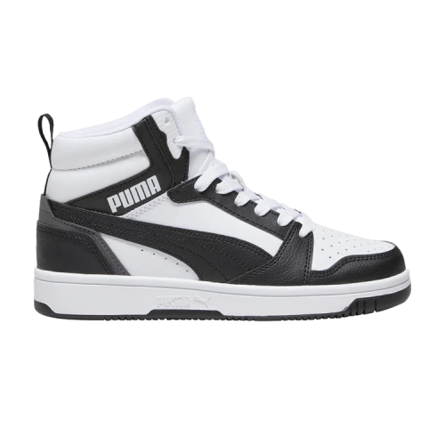 PUMA Rebound V6 Mid Big Kid 'Black White Shadow Grey'